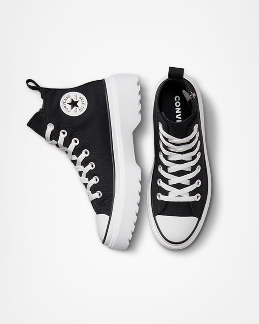 Girls' Converse Chuck Taylor All Star Lugged Lift Canvas High Top Platform Shoes Black / White | AU 1C85EH